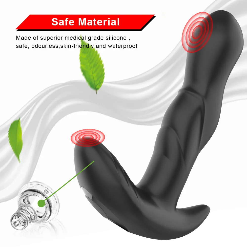 Ikoky anal plug vibrator sexig leksak för män g-spot stimulering 360 graders rotation prostata massager vibrerande rumpa