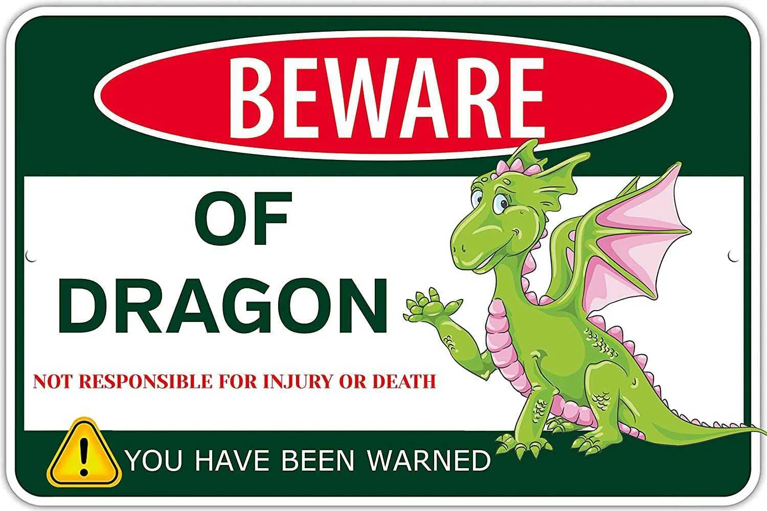 Pas op voor Dragon Metal Tinne Sign Funny Dragon Sign Cadeaus voor jongenskamer muur decorkiden Dragon Tank Products Party Badkamer Baby3616027