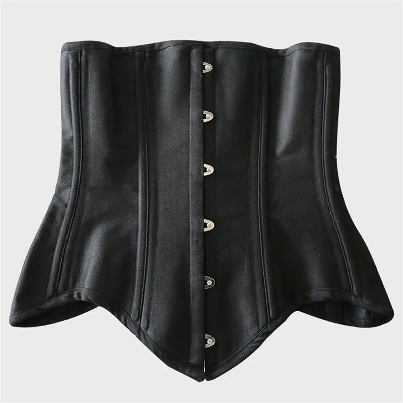 Kvinnor Underbust Top Steel Bones Slimming Gothic Bustier Tops midjetränare Cincher Bälten Black Outfits Steampunk Corset 220615