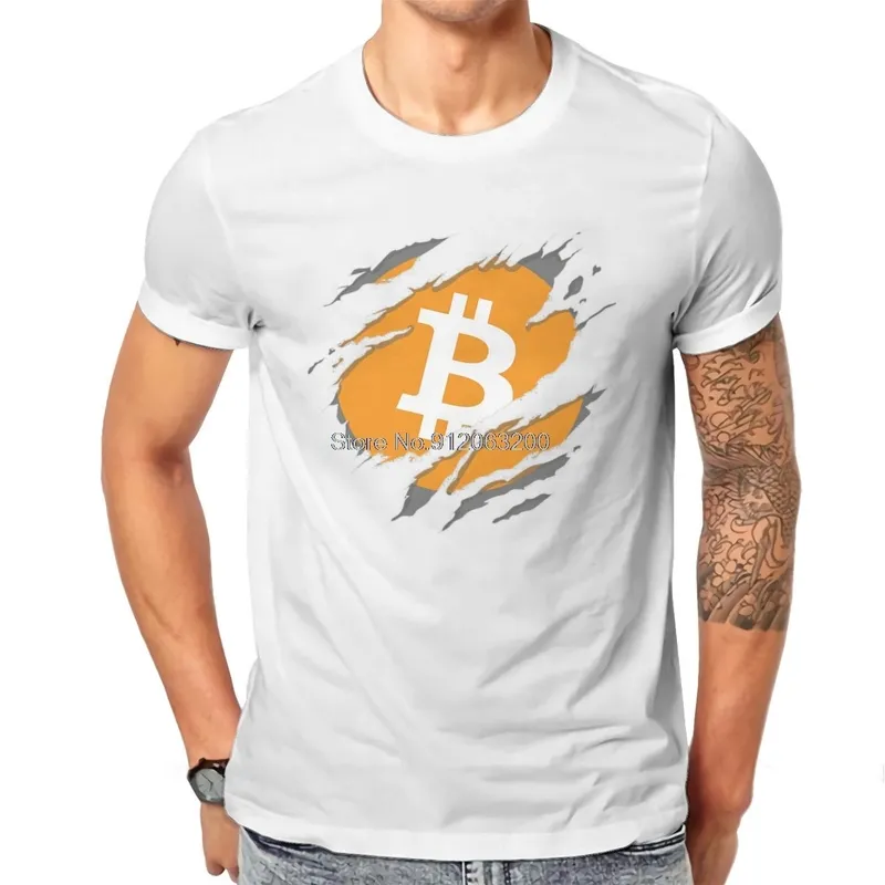 Crypto-monnaie Crypto Miner Bitcoin BTC et Crypto Design TShirt Hommes Alternative Plus Size Punk T Shirt 220407