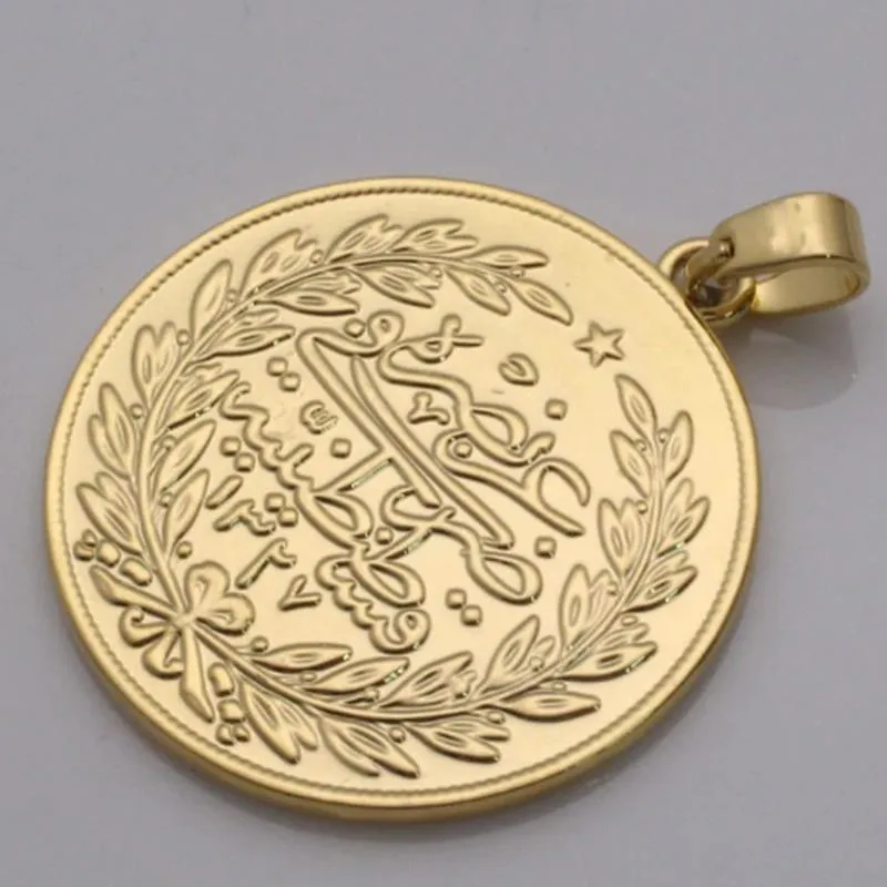 Ожерелья с подвесками, классическое Османское турецкое золотое ожерелье с монетами, мужское ожерелье-амулет, ювелирные изделия, кулон2872