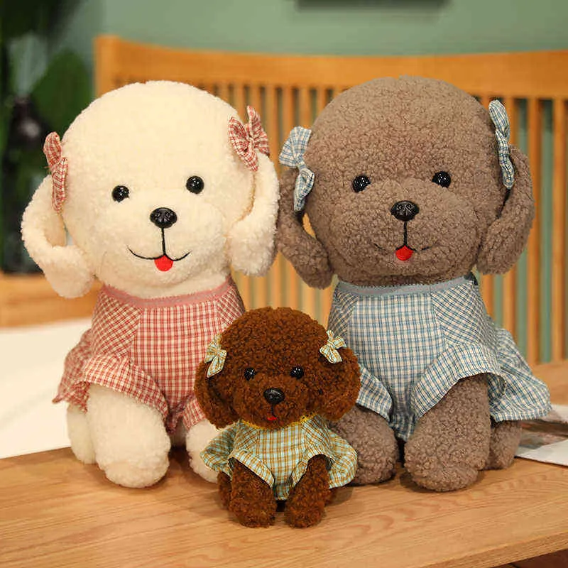 Pc Cm Bellissimo vestito Teddy Dog Peluche Simpatici animali Bambole Kawaii Cucciolo Cuscino riempito neonati Regali bambini J220704