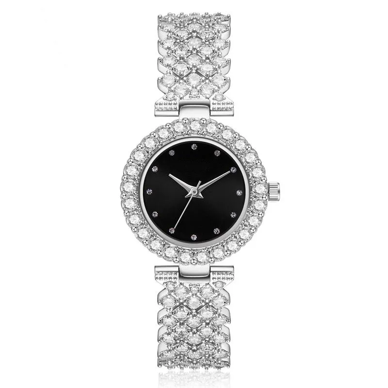 Luxury Ladies Diamond Watch Japan Quartz 5 atm vattentäta damer Titta på rostfritt stål mode