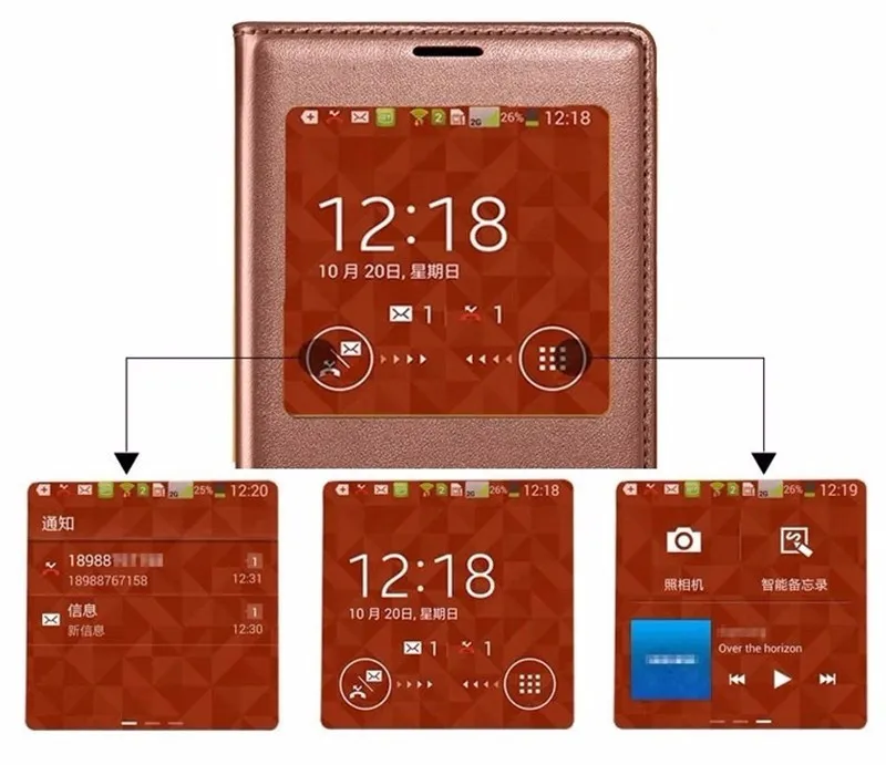 Smart Touch View Flip Cover Auto Sleep Wake Custodie in pelle con chip originale Samsung Galaxy S5 I9600 G900 G900F G900H G900M