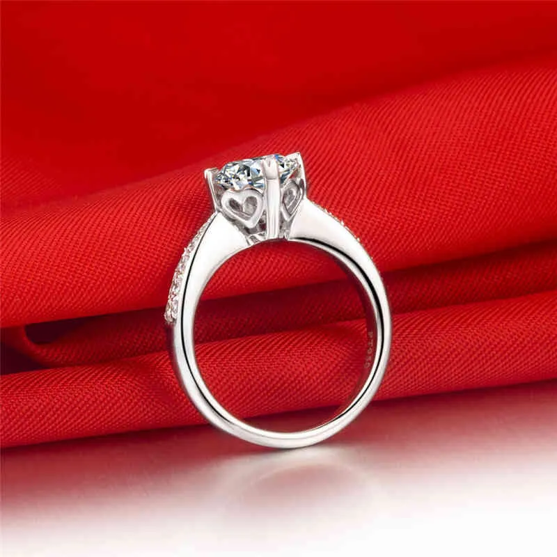 Ring aus massivem Platin PT950, zertifizierter 1CT-Moissanit-Diamant, Verlobungsringe für Damen, Hochzeitsschmuck, ausgezeichnetes Geburtstagsgeschenk