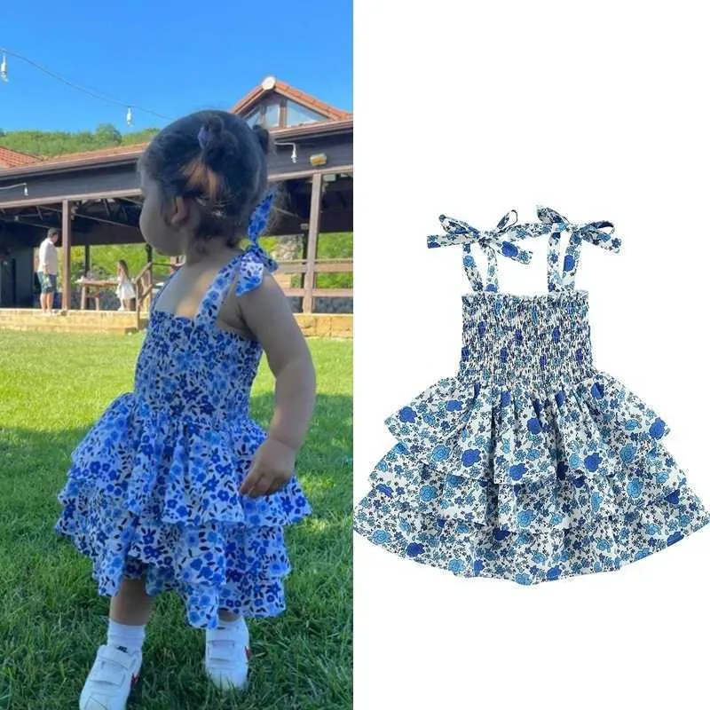 Vestido de tirantes de verano para niñas Falda de tirantes floral encantadora para niñas Falda para niños