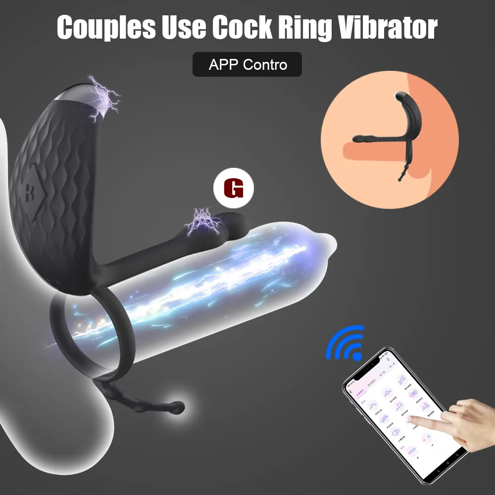 Estimulador Cock Ring Vibrator Adults Products Controle de App Clit