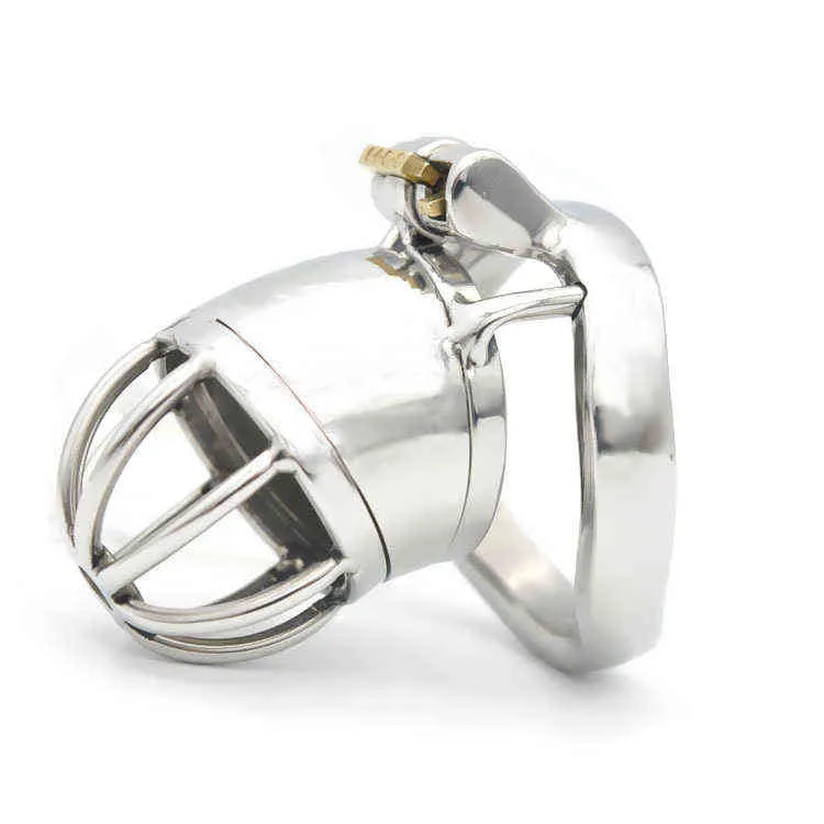 NXY Chastity Device Prisoner Bird Short Stainless Steel Anti Falling Version Lock Trouser Belt Appliance Arc Snap Ring Cb6000s A277 0416