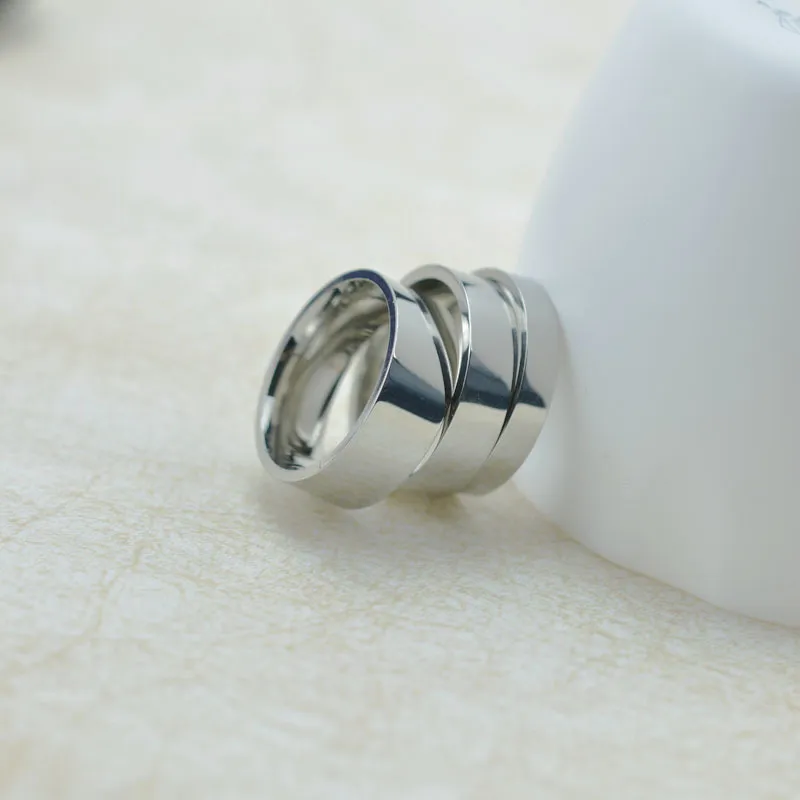 Anelli in acciaio inossidabile largo 4 mm 8 mm classici ad alta lucida e generosi i gioielli anelli da donna GI 220719