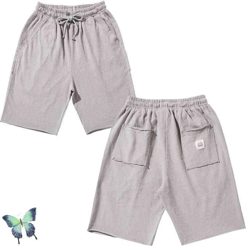 Men's Shorts Summer Retro Flanging Raw Edge Black Sports Shorts Casual Breathable Short Pants T220825