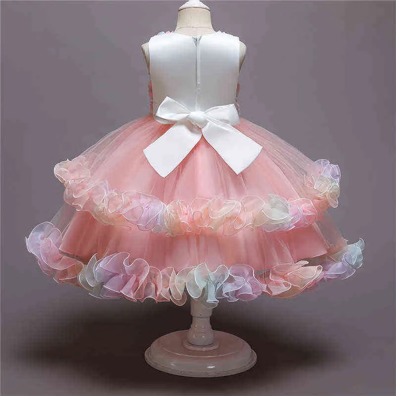 Filles Princesse Robe Fleur Enfants Costume De Fête Élégant Mariage Anniversaire Tutu Robes Formelles Enfants Demoiselle D'honneur Pagent G220518