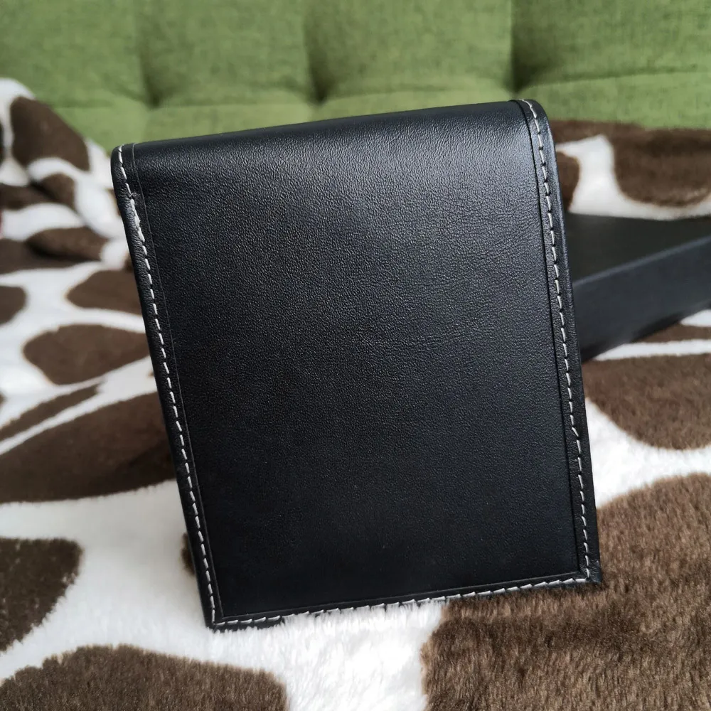 Bobao Designer Mens couro carteira de carteira de carteira de bolso clipe de caixa curto bolsa de bolsa de moeda de moedas de tecido de tecido dobrável com caixa de aniversário gif 257n