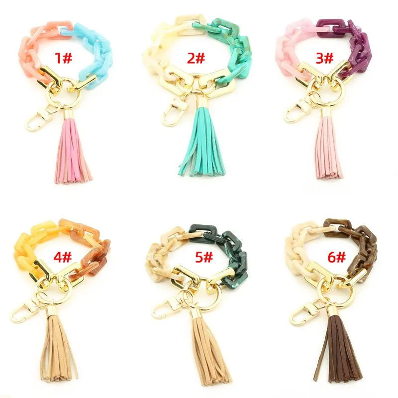 Nieuwe acryl Key Chain Resin Tassel Fashion Party Gunst Key Chain Dames Bag Pendant beschikbaar