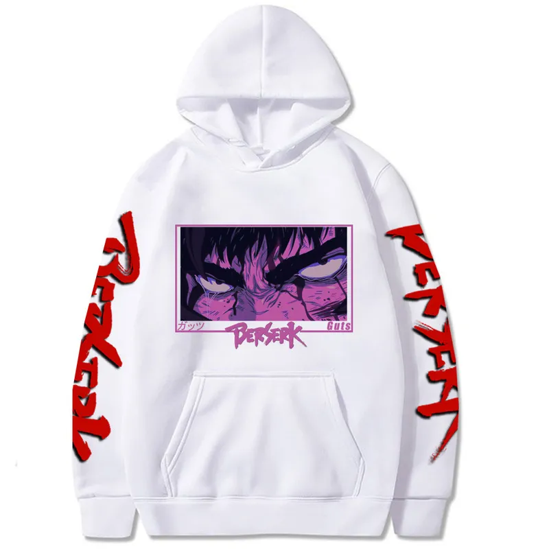 Anime Japão Berserk Harajuku Guts Eyes Manga Hoodies Sorto Gótico Pullover de inverno Moda de manga longa Men Black 220812