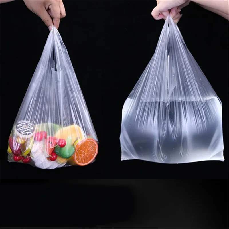 15-26 cm/20-30 cm/24-37 cm/28-48 cm100 szt./Paczka przezroczyste torby na zakupy supermarketowe torby plastikowe z opakowaniem żywności uchwytu