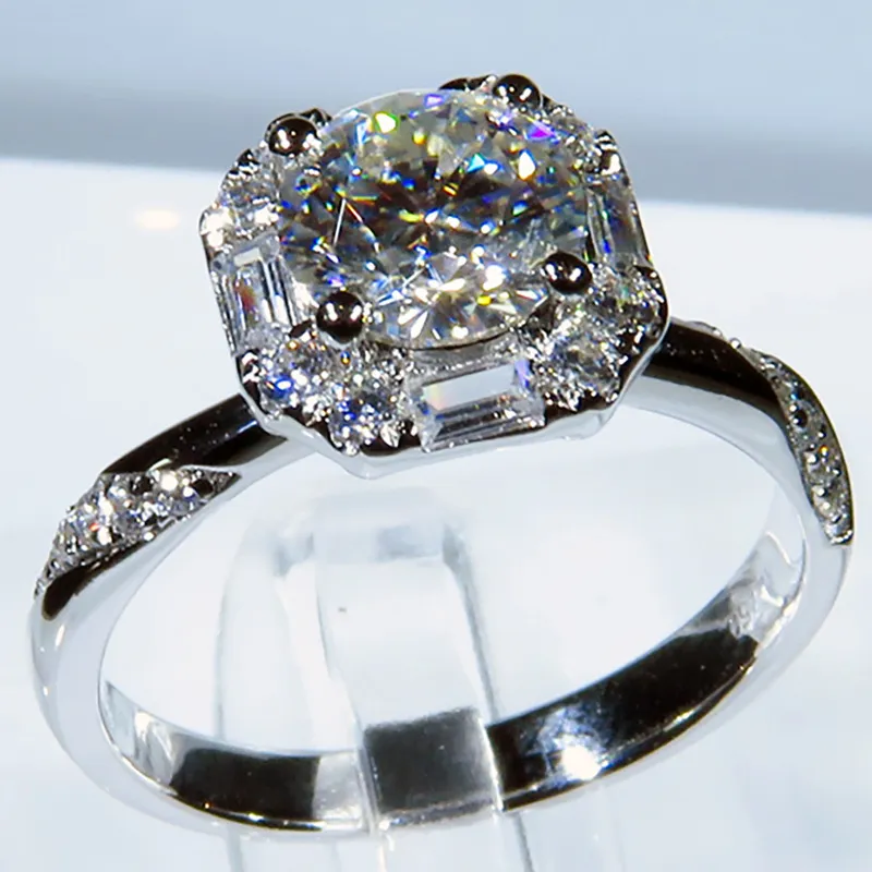 18K AU750 White Or Women Ring Diamonds 1 2 3 4 5 Carat Round Square Wedding Party Engagement Anniversary Ring 2208168827533