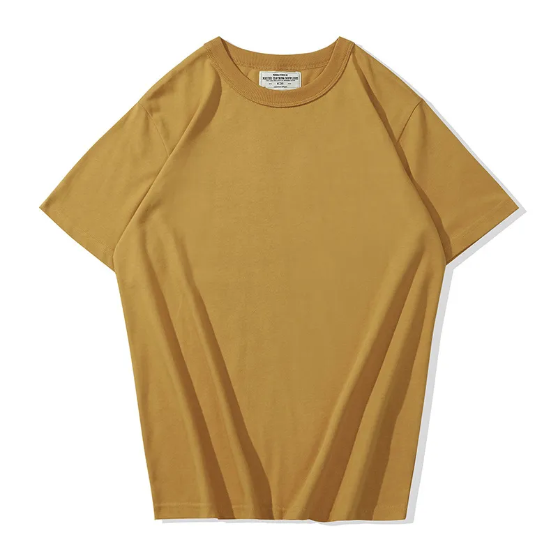 T-shirt manches courtes col rond homme, en coton, couleur unie, tissu lisse, poche, basique, grande taille, haut décontracté, été