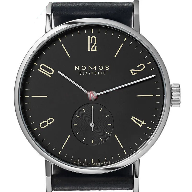 Top Nieuwe NOMOS 8mm Wijzerplaat Luxe Heren Horloges Onafhankelijke Seconden Stalen Kast Lederen Horloge Kwaliteit Horloges297T