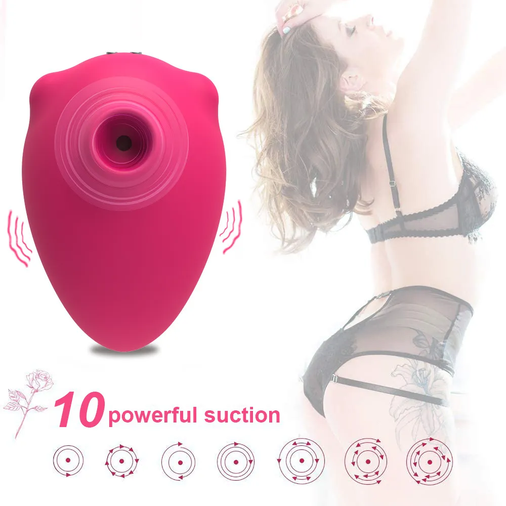 Kraftfull vibrator kvinnlig sugande sexig leksaksklitor sucker g-spot stimulator vibrerande ägg bröstvårtor oral porr onani td0389