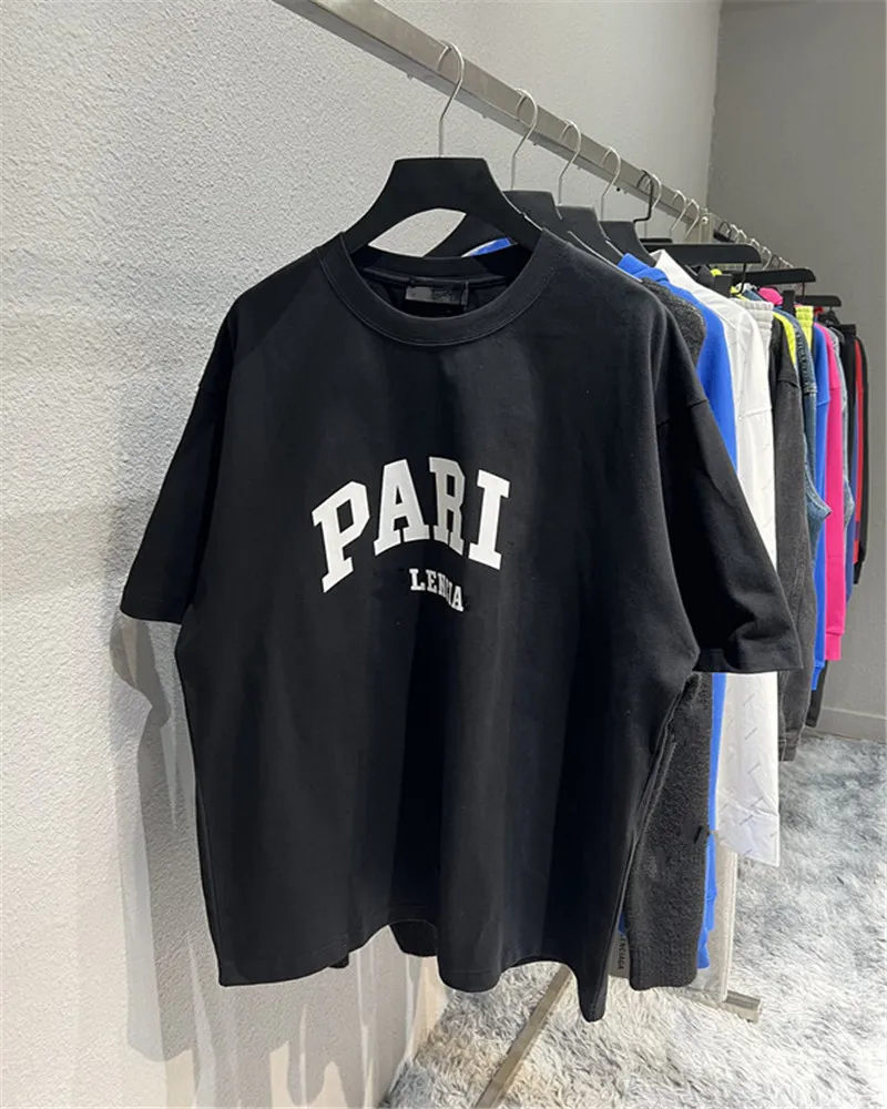 Luxury Brand Bale High Quality Oversize NC T-shirts IA 22SS Sommar TEE Letter Printed Crack Couple Paris Oversized O Neck T-shirt