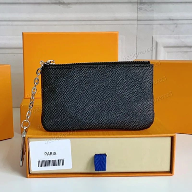 Luksusowy projektant Zamieszek na zamek torebki za uchwyt na karty Brown Wysokiej jakości skórzane portfele damskie torebki męskie portfel kredytowy Tra268t