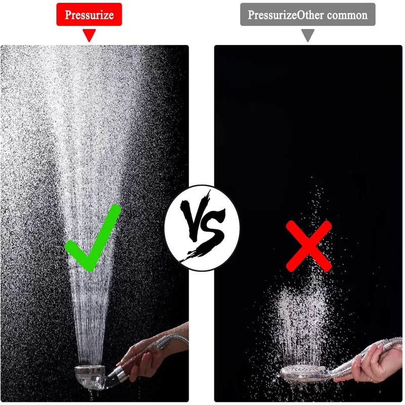 ZL 3 Modes Réglable Pommeau De Douche De Salle De Bains À Main Pressurisé Économiseur D'eau Anion Filtre Minéral Pommeau De Douche À Haute Pression 220401