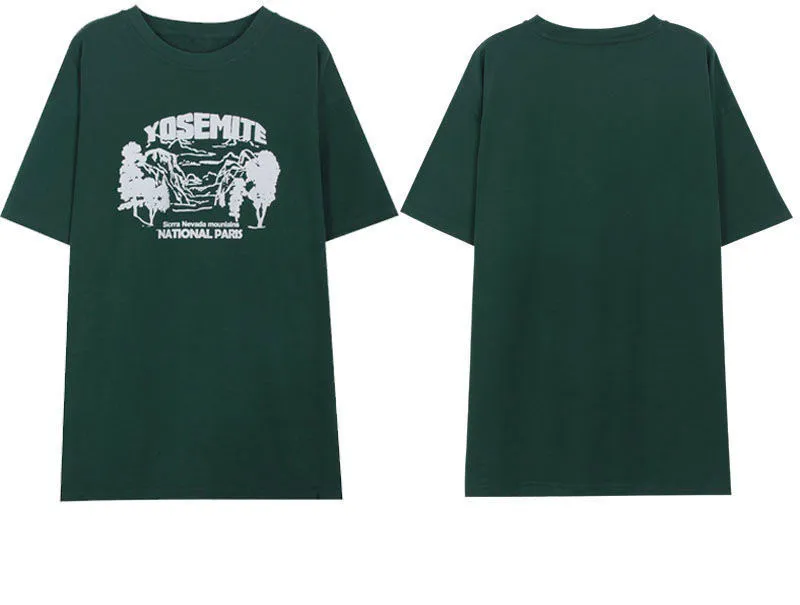 ZOENOVA T-shirt grafiche verdi donna T-shirt da strada oversize Abiti di moda Manica corta in cotone Fresco Comodo XL Top 220402