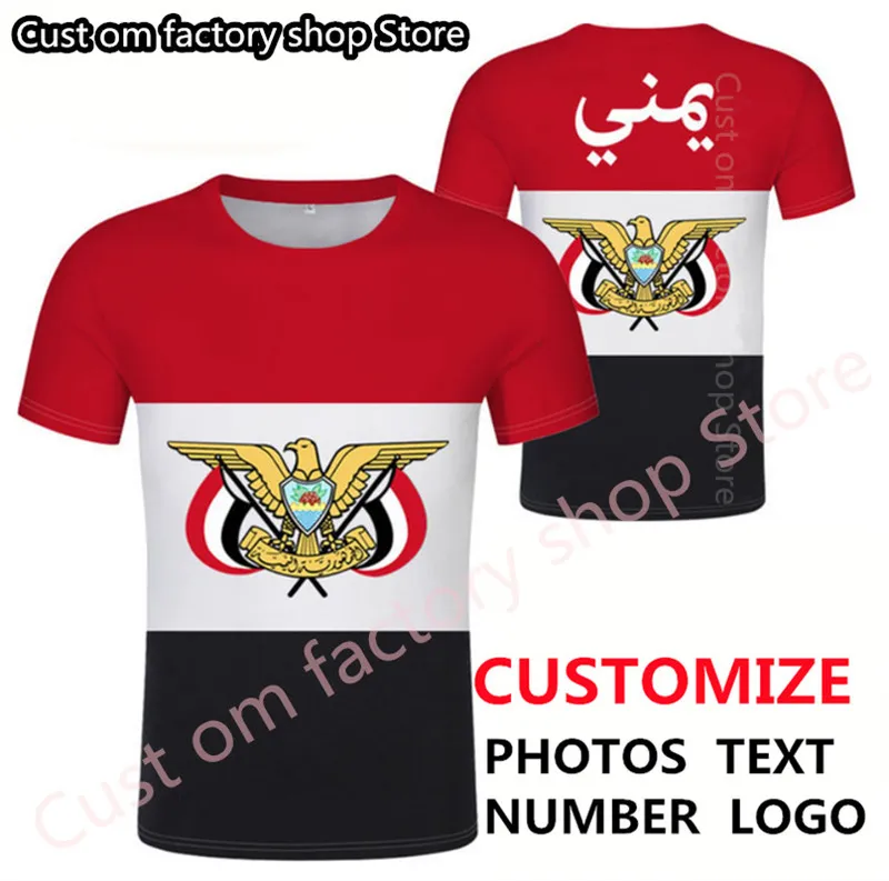 JEMEN T-Shirt DIY kostenlos nach Maß Name Nummer Yem T-Shirt Nation Flagge Ye Islam Arabi Arabisches Land Republik Druck P O Kleidung 220620