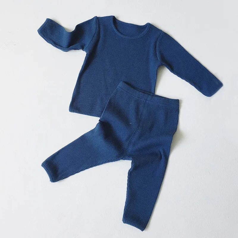 Baby Kids Pajamas Sets 1 6Y Cotton Boys Sleepwear Suit Girls Long Sleeve Tops Pants Children Clothing 220715