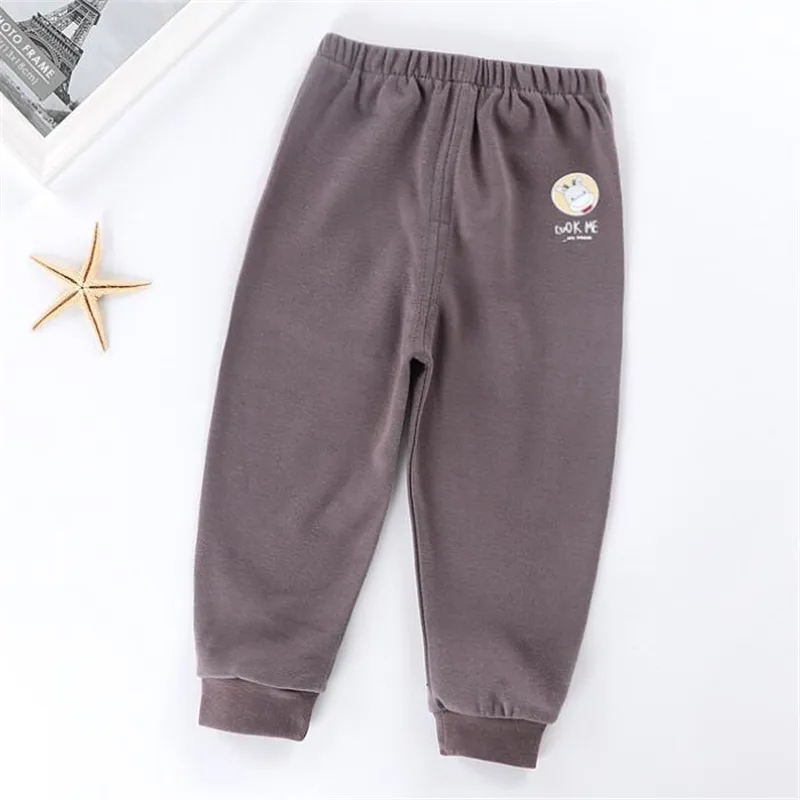 Pantalones de color caramelo para niños Otoño Algodón Dibujos animados Pantalones casuales para bebés 1-5Y Pantalones largos Trajes para bebés Ropa para niños 220512