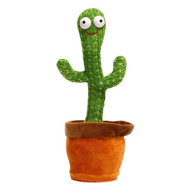 Peluche Cactus Plushie Mignon Kawaii Plantes Douces Danse Chantant Chansons Anglaises Swing Réponse Lecture Éclairage Bébé Éducatif Enfants Jouets J220704