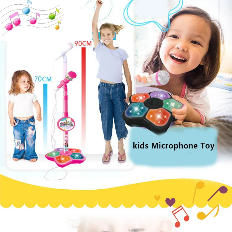 Kindermikrofon mit Ständer, Karaoke-Lied, Musikinstrument, Spielzeug, Gehirntraining, Lernspielzeug, Geburtstagsgeschenk für Mädchen und Jungen 220706