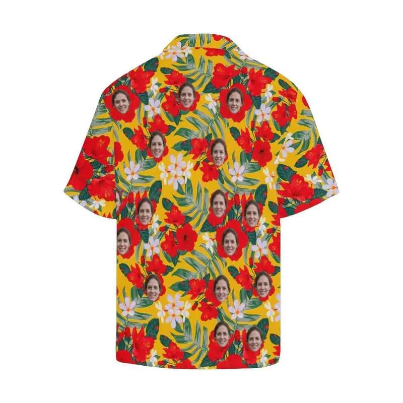 Yescustom T-shirt jasnobrązowe kwiaty niestandardowe twarz swobodna koszulka na plaży wydrukowana luźna impreza hawajska koszulka 220505