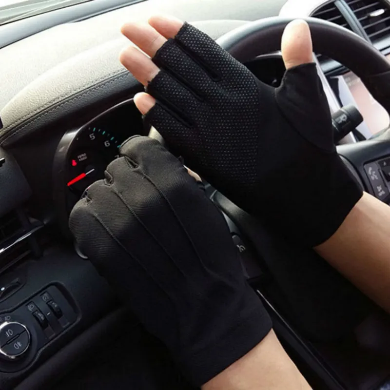 Män s fingerless anti glid körhandskar kvinnor solskydd sommar man tunt andningsbar anti uv cykling 220624