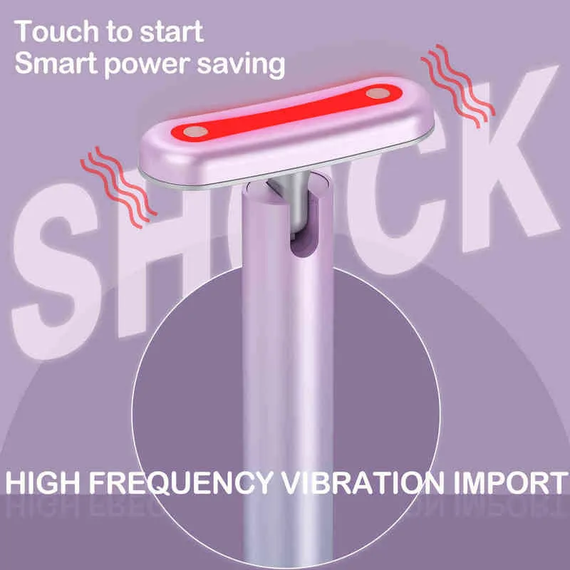 4 في 1 أداة للعناية بالبشرة الوجه علاج الضوء الأحمر للوجه EMS EMS microcurrent تدليك مضاد للشيخوخة الجلد الجمال WAND220429