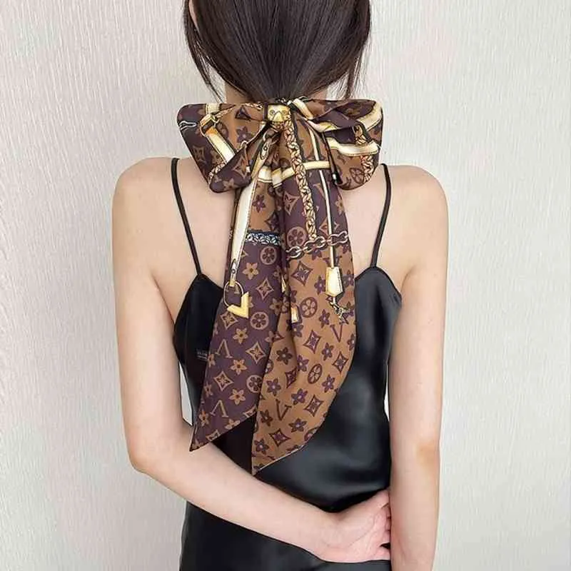 Foulard de tête en soie de styliste, bandeau de cheveux, filet rouge, nouvelle écharpe en soie, lettre féminine, angle oblique, décoration, ruban de cheveux, sac de reliure, longue ceinture272d