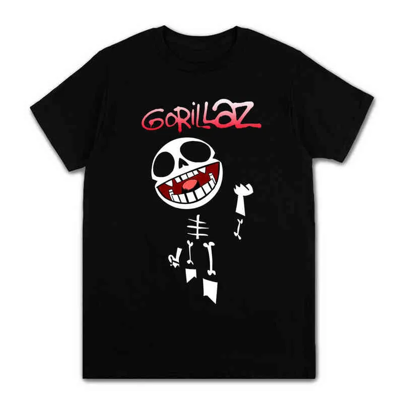 Summer Music Band Gorillaz T-shirt Coton Tops Tees Hommes À Manches Courtes Garçon Casual Homme T-shirt De Mode Streetwear Hip Hop XS-3XL Y220426
