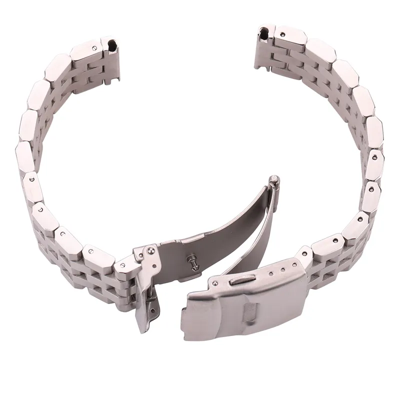 Roestvrijstalen horlogebakarmband 18 mm 20 mm 22 mm 24 mm vrouwen mannen massief metalen geborsteld horlogeband voor tandwiel S3 Bandaccessoires 220622