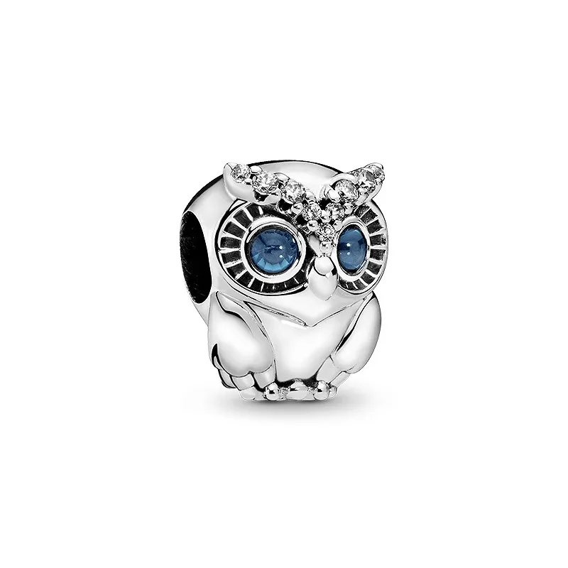 925 Silver Fit Pandora Charm 925 Браслет Гриб Ежик Сова Дерево Люди Свинья Бусы Подвески набор Подвеска DIY Fine Beads Jewelry