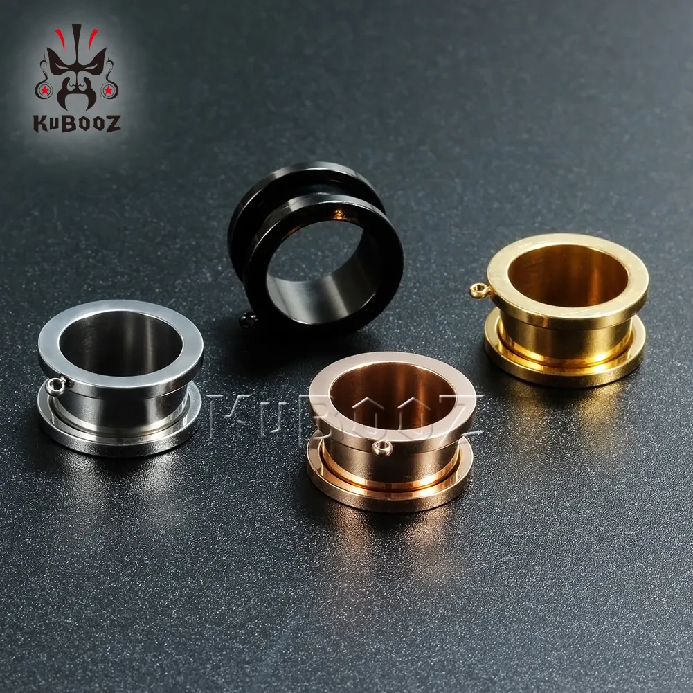 KUBOOZ acier inoxydable 4 couleurs bricolage tunnels et bouchons d'oreille jauges de perçage civières de perçage bijoux de corps 6-25mm 235Z