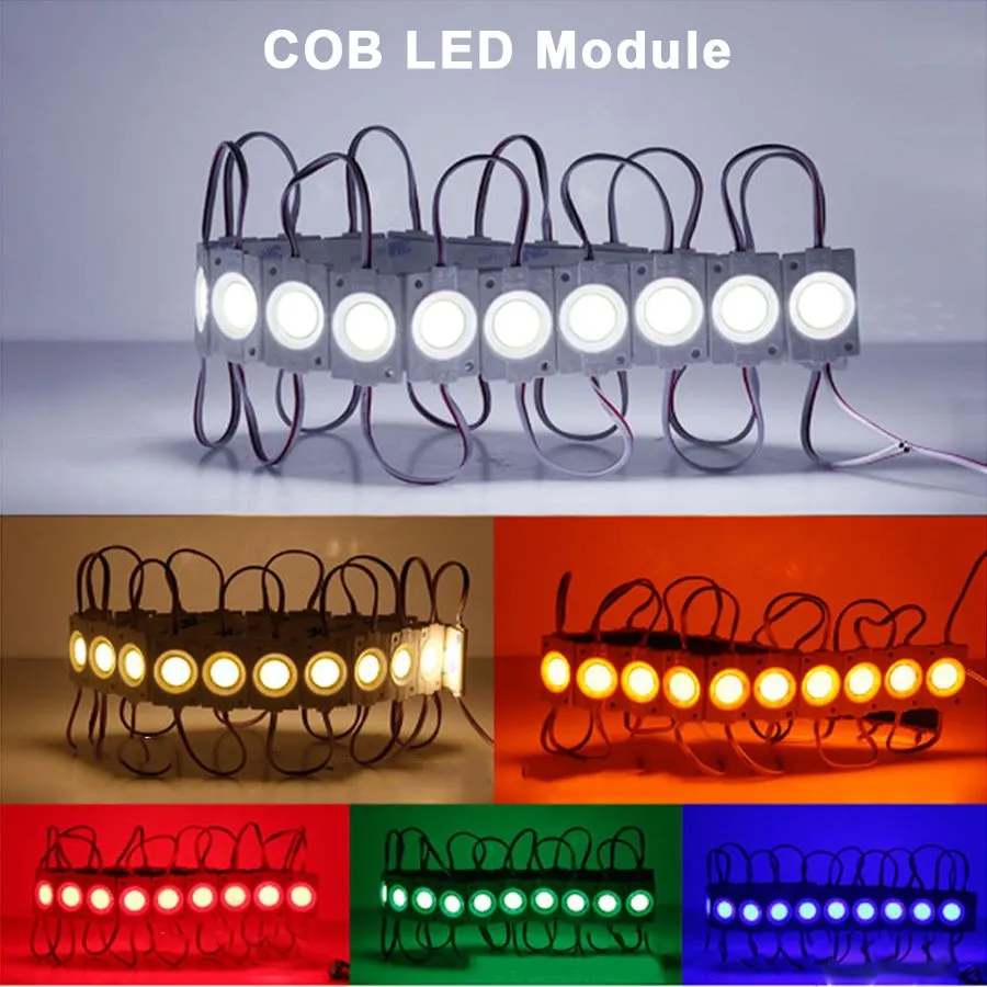 2 4 Вт светодиодные модули COB с впрыском света, 12 В постоянного тока, рекламные фонари, красный, зеленый, синий, желтый, теплый белый, IP65, светодиодный модуль, водонепроницаемый2849