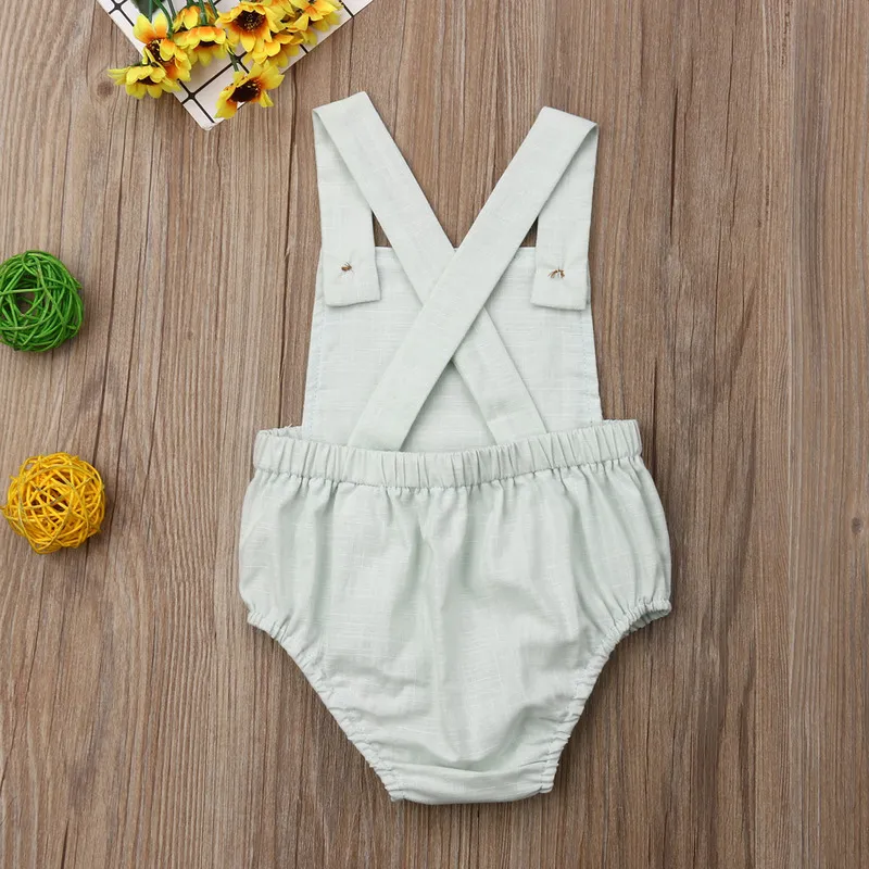 03Y born Kids Bodysuit Baby Boy Girl Clothes Jumpsuit Sunsuit Outfits Soild Childrens Clothes Baby Summer Clothing 220707