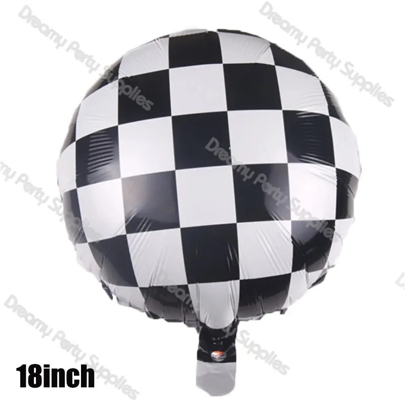 Raceauto Verjaardag Ballonnen Decoratie Checker Zwart Wit Banner Vlag Ballon Boog Kits Racewagen Thema Party Decor Supplies