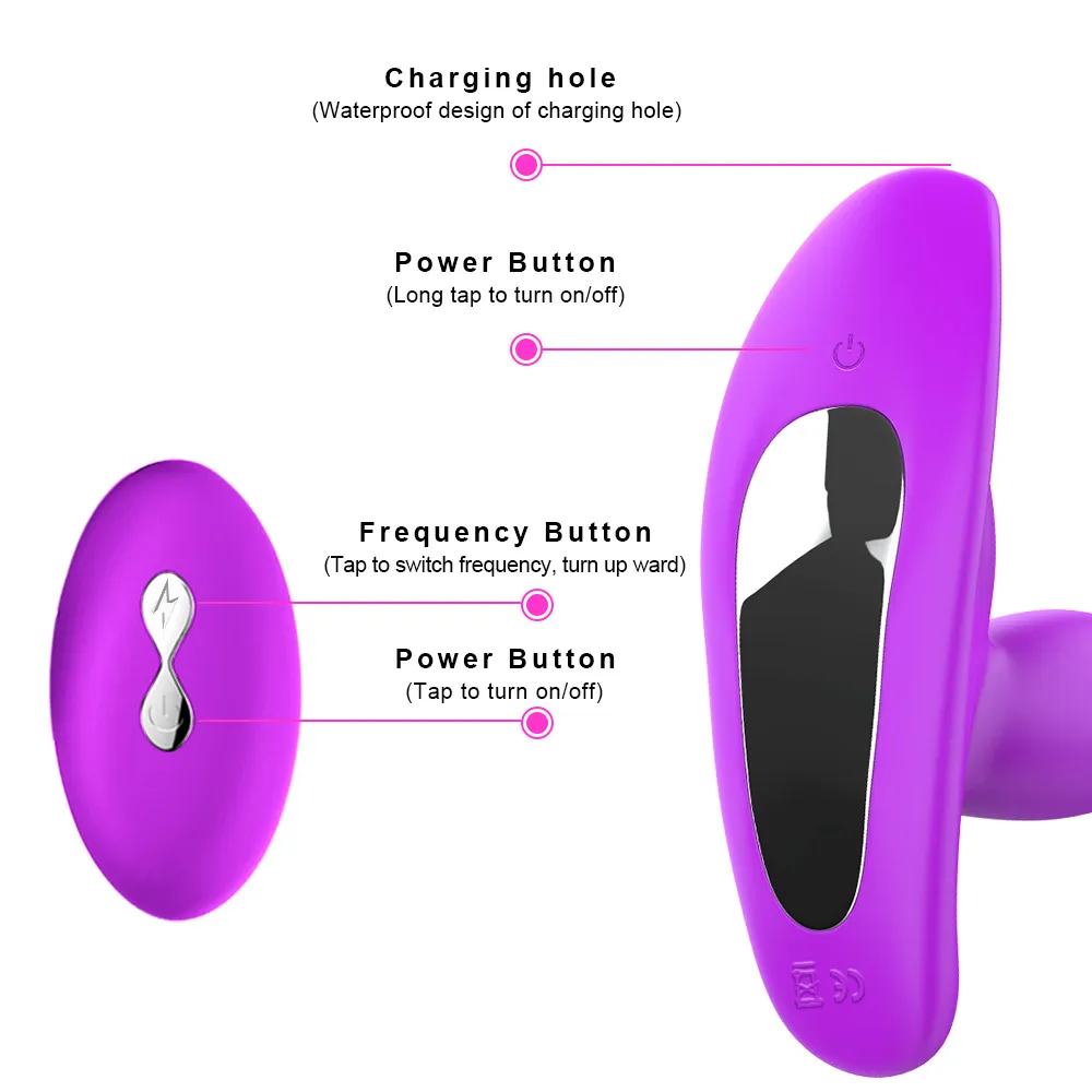 IKOKY 10 Speed Butt Plug Male Prostate Massage Anal Vibrator Remote Control Silicone Dildo Wearable sexy Toy for Women Gay