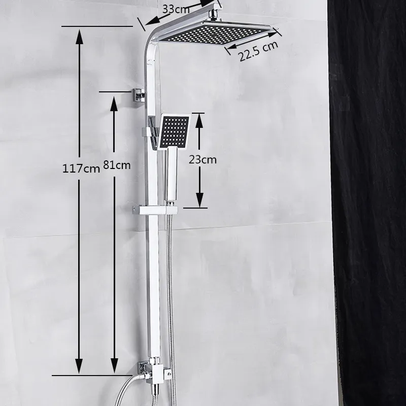 Chrome Bathroom Rainfall Shower Faucet Wall Mounted Simple Design Bathroom Faucets Rainfall Hot Cold Water Mixer Tap