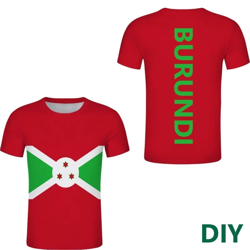 BURUNDI DARMOWE Custom Men Sport Burundai Tshirts DIY Emblem Tee Tee Dostosowanie BI Nazwa kraju Numer francuska koszulka 220609