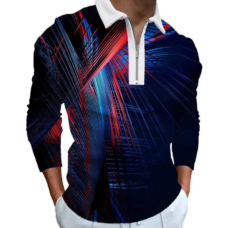 DIY Custom Polo Shirt Men Długie rękawie Koszulka Polyestr HD Digital Printing Men Clothing Golf Polo Tops 220608