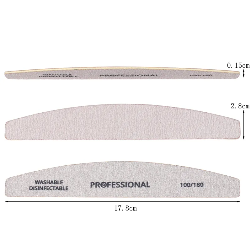 Nail Files lot Wood Sandpaper File For Manicure 100180 Professional Wooden Buffer Grey Boat Double side Care Tool 220922