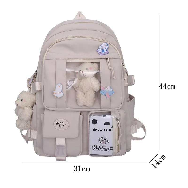 Japanische High School Mädchen Rucksack Schultaschen Für Teenager Mädchen Multi Taschen Kawaii Rucksack Frauen Harajuku Nette Mochila 220815