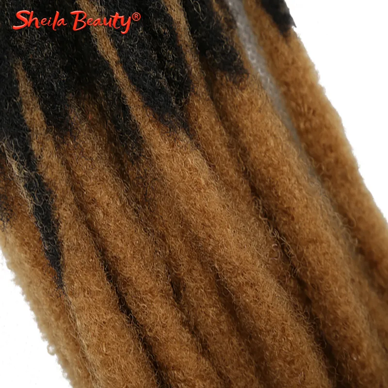 Tığ işi el yapımı dreadlocks ombre sentetik sahte locs örgüler uzantılar afro örgü saçları kadınlar için saçlar hip hop 22inch 220407692358